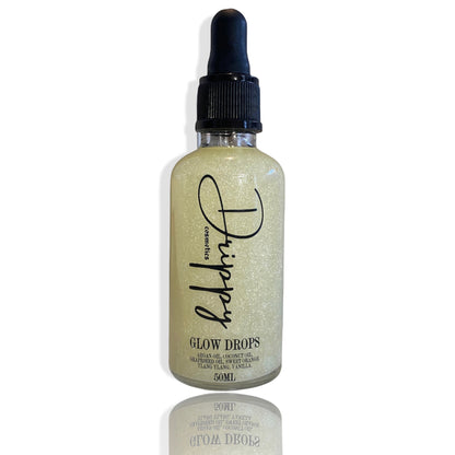 DRIPPY COSMETICSGlow DropsA luxurious blend of rich oils formulated to give you glowing, hydrated &amp; sun kissed skin. Massage all over your body for a goddess like glow. 
This oil penetrat